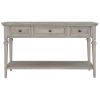 TREXM Classic Retro Style Console Table with Three Top Drawers and Open Style Bottom Shelf; Easy Assembly (Gray Wash)