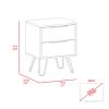 Mansfield 2-Drawer Rectangle Nightstand White