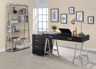 Coleen File Cabinet; Black High Gloss &amp; Chrome 92450
