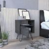 Augusta Nightstand; Single Door Cabinet; Hairpin Legs -Smokey Oak