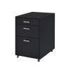 Coleen File Cabinet; Black High Gloss &amp; Chrome 92450