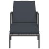 vidaXL Sun Loungers 2 pcs with Table Poly Rattan Gray