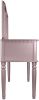 Bedroom Contemporary Vanity Set w Foldable Mirror Stool Drawers Rose Gold Color