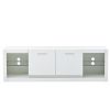 ON-TREND Modern TV Stand with 2 Tempered Glass Shelves; High Gloss Entertainment Center for TVs Up to 70'; Elegant TV Cabinet with LED Color Changing