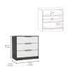 Kaia 3 Drawers Dresser; Superior Top -Smokey Oak / White