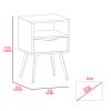 Otom Nightstand ; Superior Top; One Open Shelf; One Drawer; Four Legs -Dark Walnut
