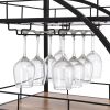 Black Industrial Mobile Bar Cart Serving Wine Cart with Wheels; 3-tier Metal Frame Elegant Wine Rack for Kitchen; Party; Dining Room and Living Room