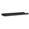 vidaXL Picture Frame Ledge Shelves 2 pcs Black 15.7"x3.5"x1.2" MDF