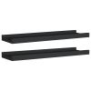 vidaXL Picture Frame Ledge Shelves 2 pcs Black 15.7"x3.5"x1.2" MDF