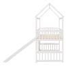 Twin Loft Bed with Slide; House Bed with Slide; White(OLD SKU :LT000212AAK)