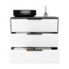 Kaia 3 Drawers Dresser; Superior Top -Smokey Oak / White