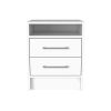 Eter Nightstand; Superior Top; Two Drawers -White