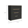 Zoe Dresser; Superior Top; Four Drawers -Black / Light Oak