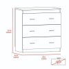 Classic Three Drawer Dresser; Superior Top; Handles -Black