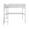 Everest White High Loft Bed with Desk and Storage; Space Saver Full Size Kids Loft Bed with Stairs for Toddlers Assembled in Sturdy Elliotis Pine; No