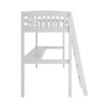 Everest White High Loft Bed with Desk and Storage; Space Saver Full Size Kids Loft Bed with Stairs for Toddlers Assembled in Sturdy Elliotis Pine; No