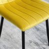 Indoor Velvet Dining Chair; Modern Dining Kitchen Chair with Cushion Seat Back Black Coated Legs Upholstered Side Chair for Home Kitchen Restaurant an