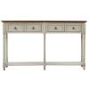 Console Table Sofa Table for Entryway with Drawers and Long Shelf Rectangular
