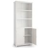 Standing Wooden Bookcase with  3 Tier Open Book Shelving and Double Doors