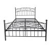 Bed Frame with Headboard and Footboard Metal Platform Bed Frame Queen Size No Box Spring Needed;  Twin Black