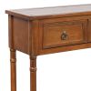 Console Table Sofa Table for Entryway with Drawers and Long Shelf Rectangular