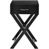 Modern Nightstand X-Shape Drawer Accent Side End Table