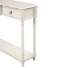 Console Table Sofa Table with Drawers for Entryway with Projecting Drawers and Long Shelf