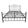 Full Size Metal bed frame ;  Solid Sturdy Steel Slat Support;  No Box Spring Needed and Easy Assembly; Black