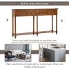 Console Table Sofa Table for Entryway with Drawers and Long Shelf Rectangular