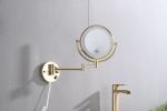 8 Inch LED Wall Mount Two-Sided Magnifying Makeup Vanity Mirror  Extension Finish 1X/3X Magnification Plug 360 Degree Rotation Waterproof Button Shavi