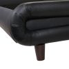 Modern Upholstered Bed Frame with Adjustable Headboard, Unique Faux Leather Platform Bed with Wood Slat Support