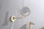 8 Inch LED Wall Mount Two-Sided Magnifying Makeup Vanity Mirror  Extension Finish 1X/3X Magnification Plug 360 Degree Rotation Waterproof Button Shavi