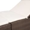 vidaXL Sun Lounger with Cushion Poly Rattan Brown