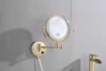 8 Inch LED Wall Mount Two-Sided Magnifying Makeup Vanity Mirror  Extension Finish 1X/3X Magnification Plug 360 Degree Rotation Waterproof Button Shavi